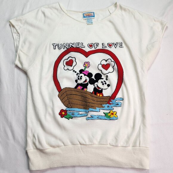 Vintage 80s Sunday Comics Disney Mickey Mini Tunnel of Love Sweatshirt (L) - Picture 5 of 8